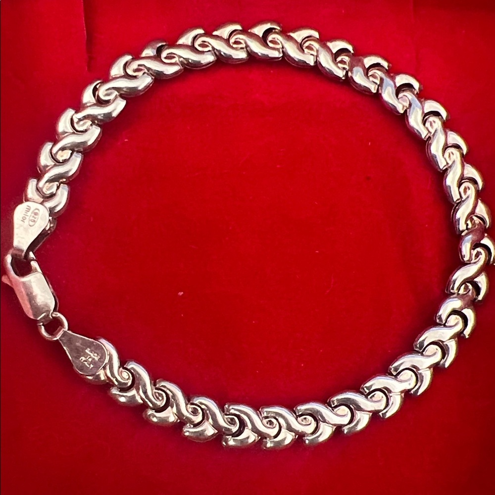 Sterling 925 Curved Link Bracelet